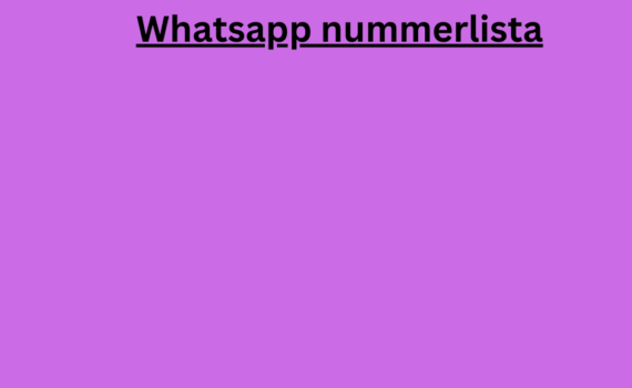 Whatsapp nummerlista