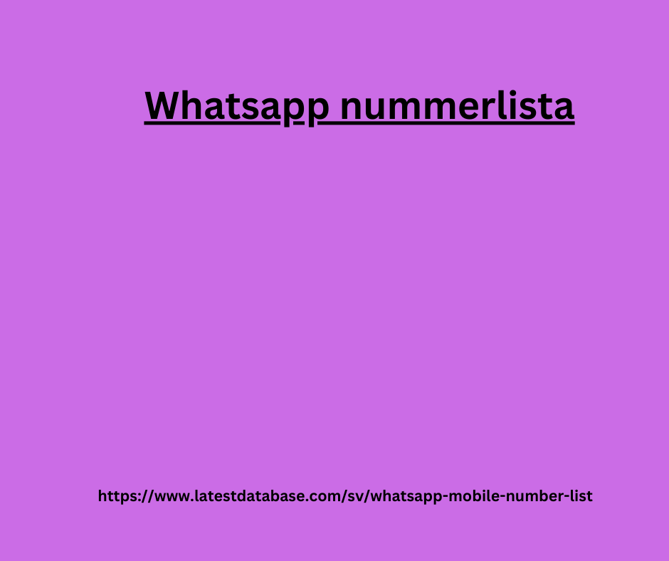 Whatsapp nummerlista